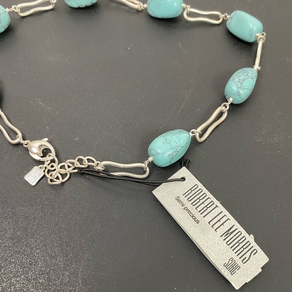 ROBERT LEE MORRIS Turquoise stone sliver necklace NWT - Picture 5 of 9
